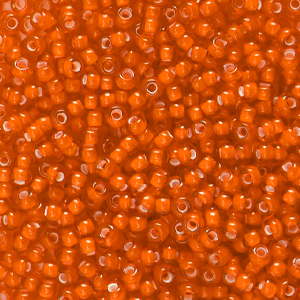 Rocailles Preciosa Ornela 8/0-95036 White lining-rumba orange