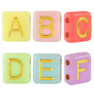 Acryl letterkralen Multicolour