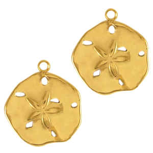 Bedels van Stainless steel Roestvrij staal (RVS) flower Goud