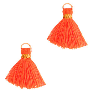 Kwastje 1.5cm Gold-neon orange