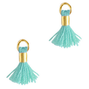 Kwastje 0.7cm Gold-cool aqua blue