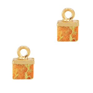 Hangers van natuursteen cube Startling orange-gold