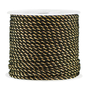 Macram&eacute; twisted draad 2mm Gold-black