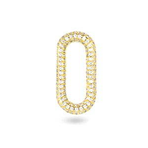Zirkonia oval tussenstuk Gold