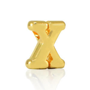 Metaal letterkralen DQ X Goud (nikkelvrij)
