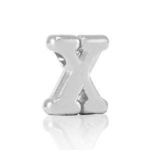 Metaal letterkralen DQ X Antiek zilver (nikkelvrij)