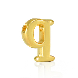 Metaal letterkralen DQ Q Goud (nikkelvrij)