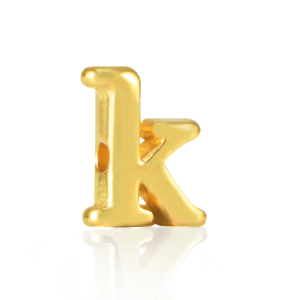 Metaal letterkralen DQ K Goud (nikkelvrij)