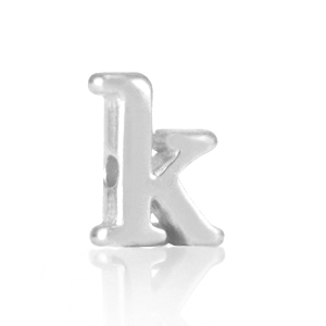 Metaal letterkralen DQ K Antiek zilver (nikkelvrij)