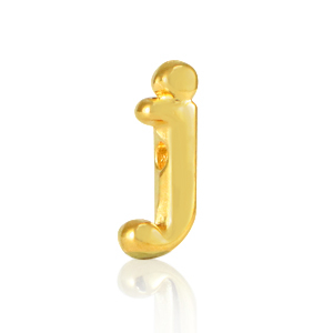 Metaal letterkralen DQ J Goud (nikkelvrij)