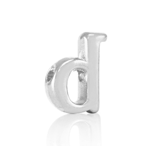 Metaal letterkralen DQ D Antiek zilver (nikkelvrij)