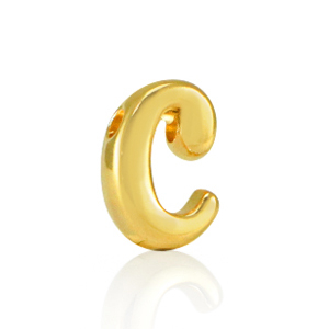 Metaal letterkralen DQ C Goud (nikkelvrij)