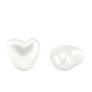 Zoetwaterparels imitatie heart White