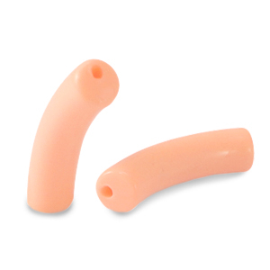 Kralen van acryl tube Salmon pink