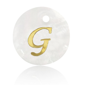 Schelp hanger special letter G Gold-white (natuurlijke kleur)