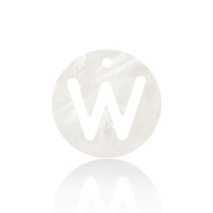 Schelp hanger special letter W White (natuurlijke kleur)