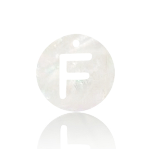 Schelp hanger special letter F White (natuurlijke kleur)