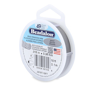 49 draads rijgdraad 0.38mm Beadalon Bright Stainless Steel