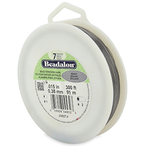 7 draads rijgdraad 0.38mm Beadalon Bright Stainless Steel