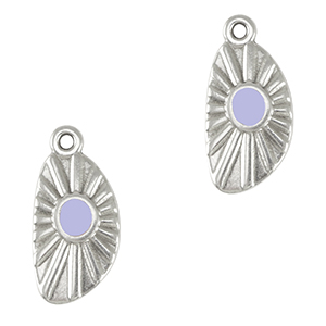 Metaal bedels DQ irregular Antiek zilver-lavender purple (nikkelvrij)