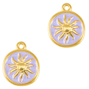 Metaal bedels DQ sun Goud-lavender purple (nikkelvrij)