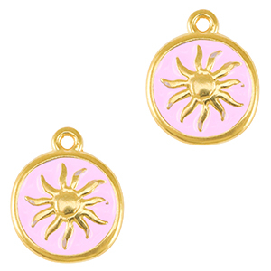 Metaal bedels DQ sun Goud-lilac rose (nikkelvrij)