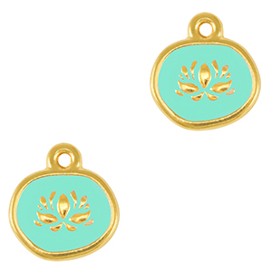 Metaal bedels DQ lotus Goud-veraman blue (nikkelvrij)