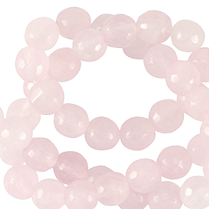 Kralen natuursteen melkkwarts 8mm facet geslepen Sweet rose