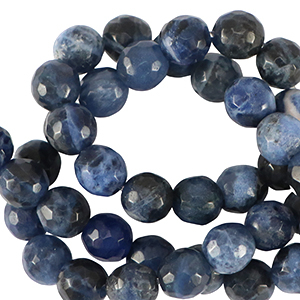 Kralen natuursteen sodaliet 6mm facet geslepen California blue