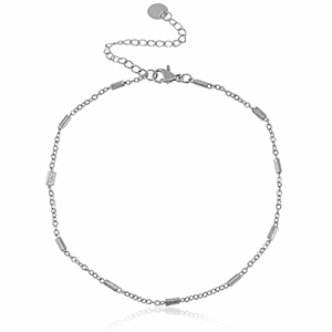 Enkelbandjes van Stainless steel Roestvrij staal (RVS) schakel Zilver
