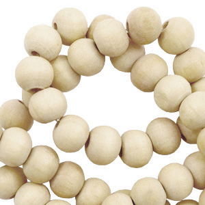 Houten kralen 12mm rond Natural (natuurlijke kleur van het hout)