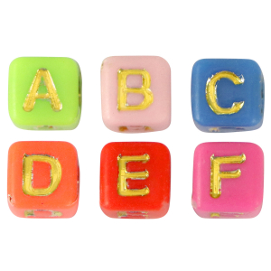 Acryl letterkralen Multicolour