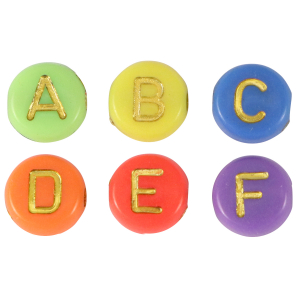 Acryl letterkralen Multicolour