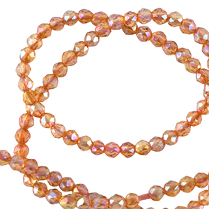 Facet kralen top quality rond 2mm Flame orange-AB coating
