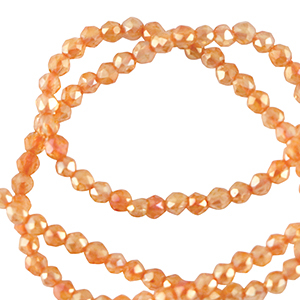 Facet kralen top quality rond 2mm Persimmon orange-AB coating