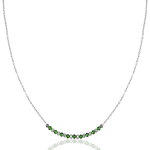 Kettingen van Stainless steel Roestvrij staal (RVS) Emerald green-silver