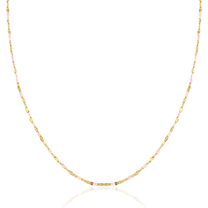 Kettingen van Stainless steel Roestvrij staal (RVS) Light pink multicolour-gold