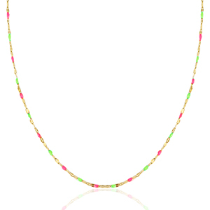 Kettingen van Stainless steel Roestvrij staal (RVS) Neon pink-green-gold