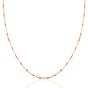 Kettingen van Stainless steel Roestvrij staal (RVS) Neon fuchsia pink-gold