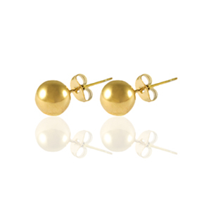 Oorbellen / oorstekers van Stainless steel Roestvrij staal (RVS) 4mm Goud