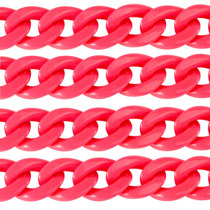 Acryl schakels 29mm shiny Neon pink