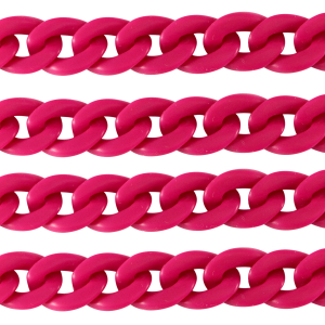Acryl schakels 22mm matt Magenta pink