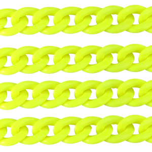 Acryl schakels 22mm shiny Neon yellow
