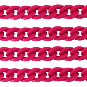 Acryl schakels 18mm matt Magenta pink