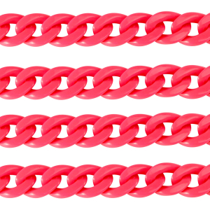 Acryl schakels 18mm shiny Neon pink