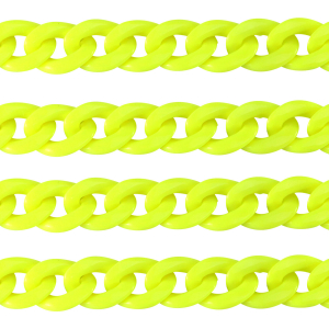 Acryl schakels 18mm shiny Neon yellow