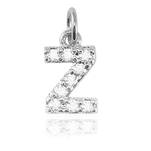 TQ metaal brass bedels initial Z Silver