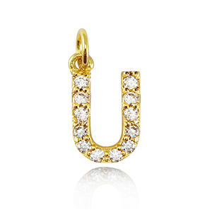 TQ metaal brass bedels initial U Gold