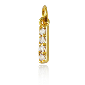 TQ metaal brass bedels initial I Gold