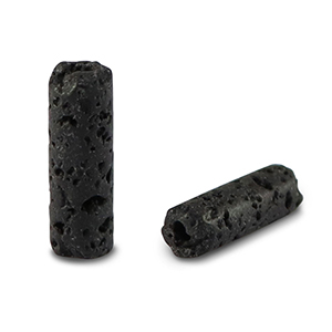 Kralen natuursteen vulkanisch gesteente tubes Black